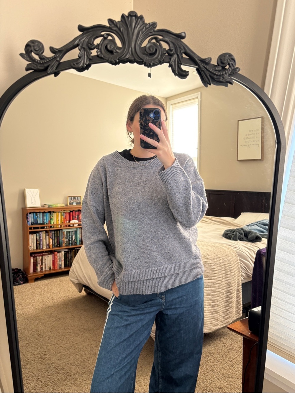 Promesa Crewneck Layering Ruffle Oversized Grey Sweater Large Capsule Wardrobe